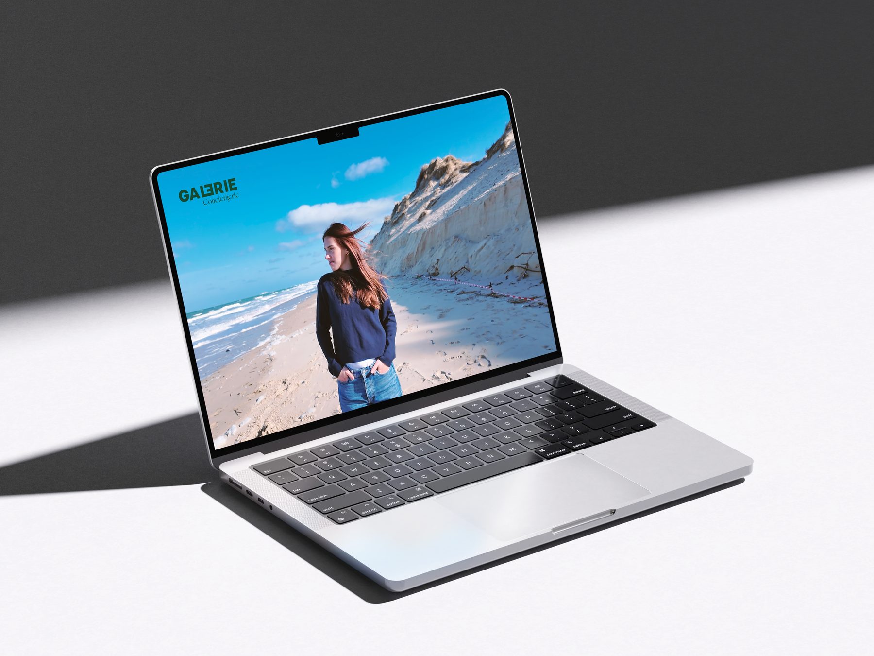 Site web — page d'accueil sur ordinateur.
